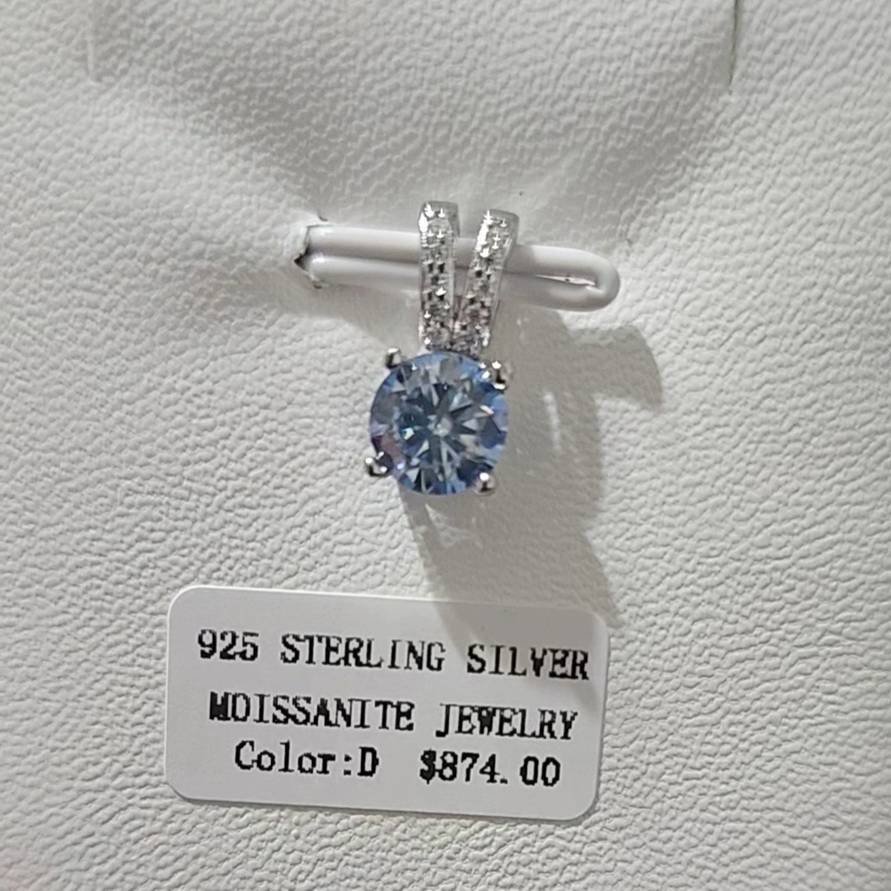 Moissanite Sterling Silver Necklace